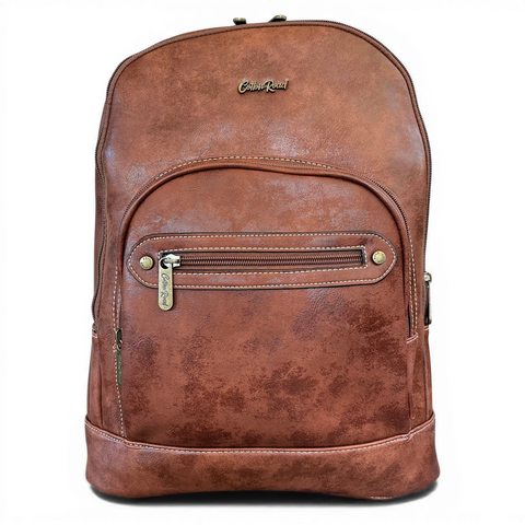 Cotton Road Laptop Bag: BROWN PU Leather Backpack