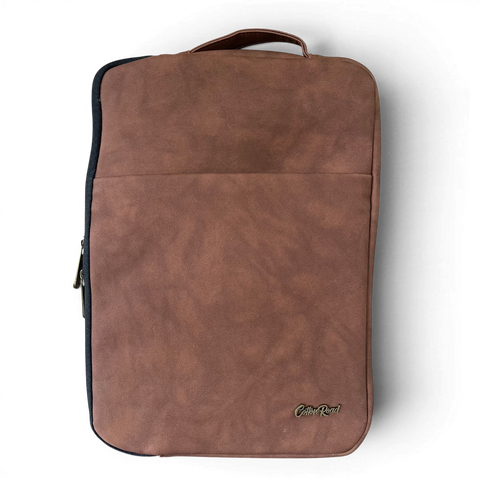 Cotton Road Laptop Bag: BROWN PU Leather suitable for 14" Laptop