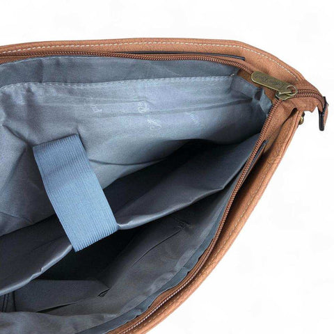 Cotton Road Laptop Bag: BROWN Unisex PU Leather 15'6 Laptop Bag with STRAP detailing