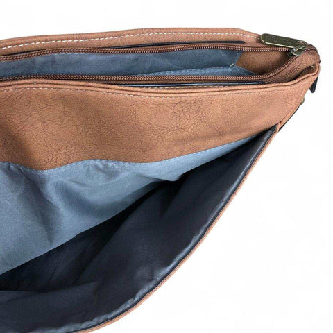 Cotton Road Laptop Bag: BROWN Unisex PU Leather 15'6 Laptop Bag with STRAP detailing