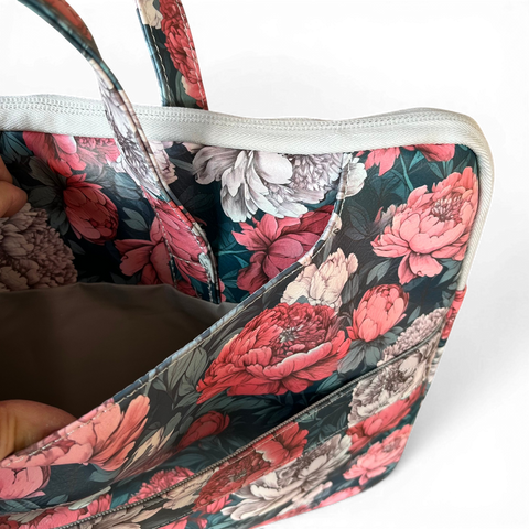 Cotton Road Laptop Bag: FLORAL PVC Laptop Bag / Carry Sleeve with Padded Inner