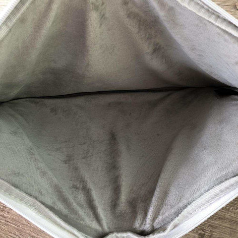 Cotton Road Laptop Bag: GREY Canvas FLORAL Laptop Bag with GREY Trim and Matching Sleeve COMBO