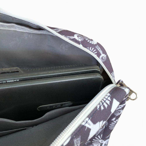 Cotton Road Laptop Bag: GREY WINDMILL Canvas Laptop Bag with GREY Trim and Matching Sleeve COMBO