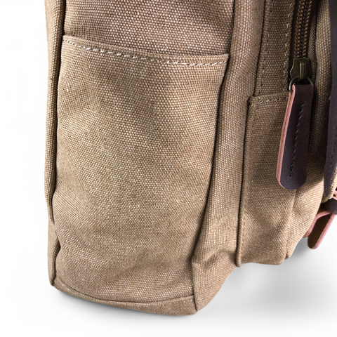 Cotton Road Laptop Bag: KHAKI BRANDED Canvas 15,6" Laptop Bag