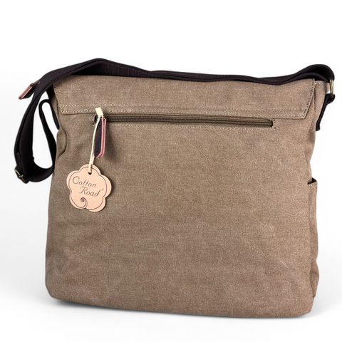 Cotton Road Laptop Bag: KHAKI BRANDED Canvas 15,6" Laptop Bag