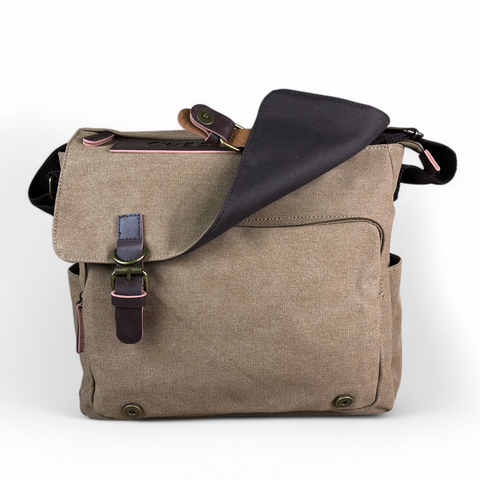 Cotton Road Laptop Bag: KHAKI BRANDED Canvas 15,6" Laptop Bag
