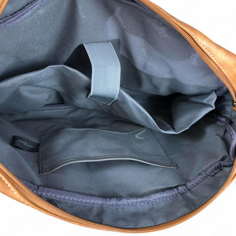 Cotton Road Laptop Bag: KHAKI PU Leather Bag