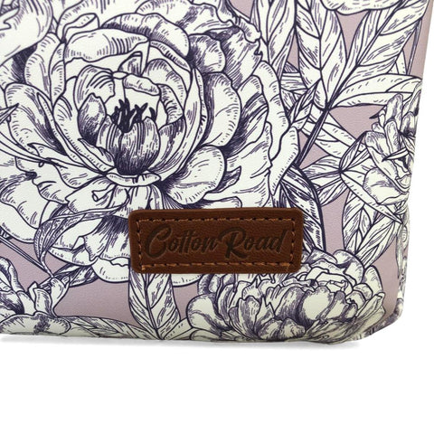 Cotton Road Laptop Bag: LILAC FLORAL PVC Laptop Bag / Carry Sleeve with Padded Inner