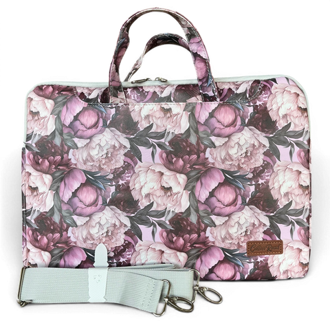 Cotton Road Laptop Bag: LILAC FLORAL PVC Laptop Bag / Carry Sleeve with Padded Inner