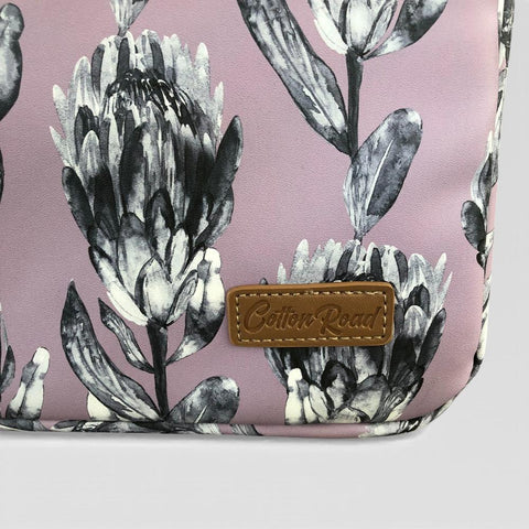 Cotton Road Laptop Bag: LILAC PROTEA PVC Bag / Carry Sleeve with Padded Inner