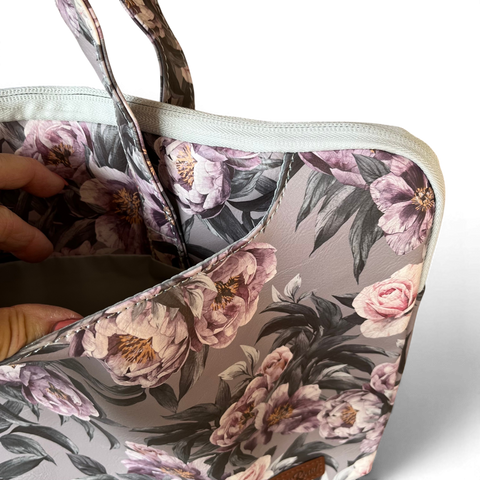 Cotton Road Laptop Bag: Lilac Floral Laptop Bag / Carry Sleeve with Padded Inner