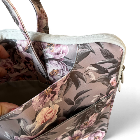 Cotton Road Laptop Bag: Lilac Floral Laptop Bag / Carry Sleeve with Padded Inner