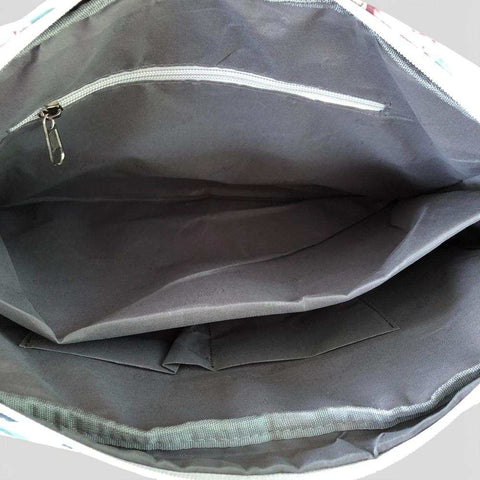 Cotton Road Laptop Bag: MINT GREEN Canvas FLORAL Laptop Bag with GREY Trim and Matching Sleeve COMBO