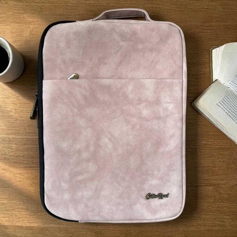 Cotton Road Laptop Bag: PINK PU Leather sleeve suitable for 14" Laptop