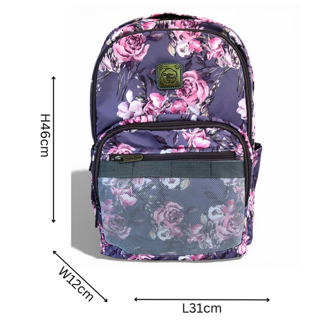 Cotton Road Laptop Bag: Purple Floral Canvas Backpack for 15.6" Laptops