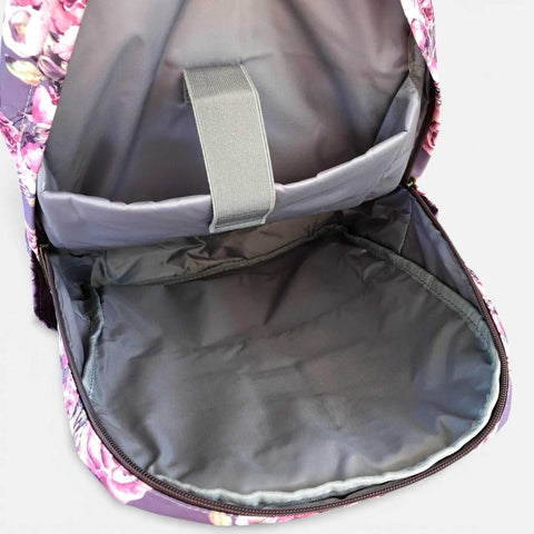Cotton Road Laptop Bag: Purple Floral Canvas Backpack for 15.6" Laptops