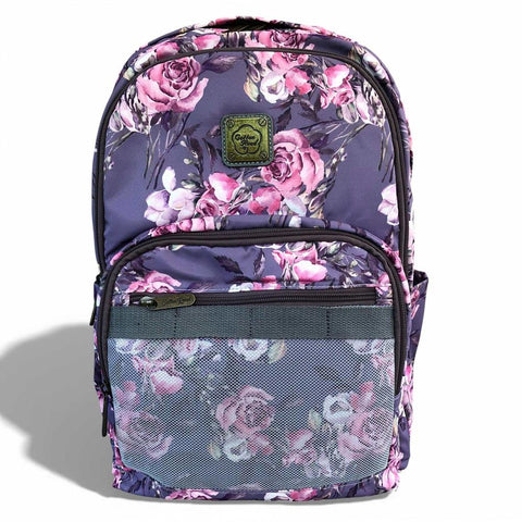 Cotton Road Laptop Bag: Purple Floral Canvas Backpack for 15.6" Laptops