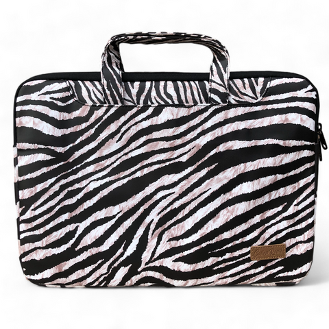 Cotton Road Laptop Bag: Stylish PVC Carry Sleeve with ZEBRA Print