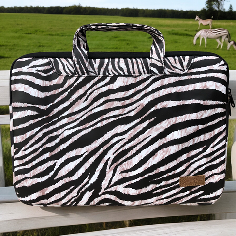 Cotton Road Laptop Bag: Stylish PVC Carry Sleeve with ZEBRA Print