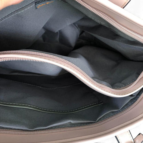 Cotton Road PINK PU LEATHER Handbag with FLORAL Panel