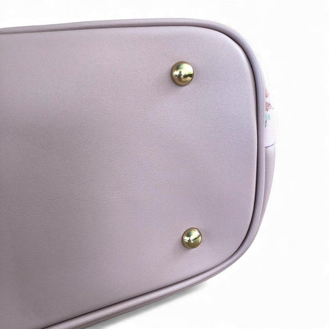 Cotton Road PINK PU LEATHER Handbag with FLORAL Panel