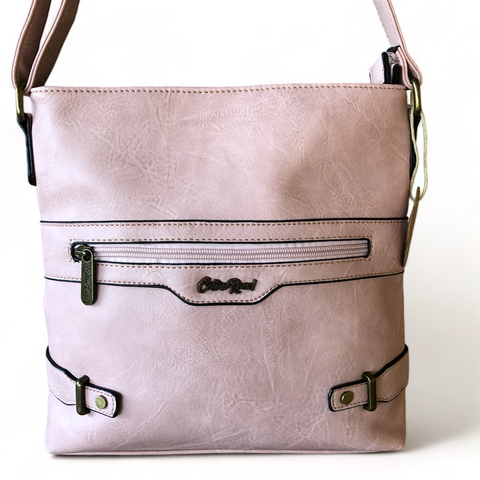 Cotton Road PINK PU Leather Sling Bag with Strap detailing