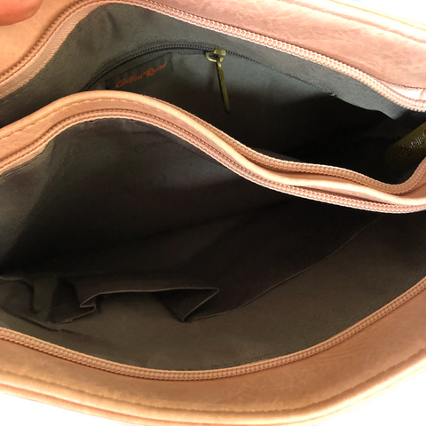 Cotton Road PINK PU Leather Sling Bag with Strap detailing