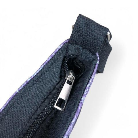 Cotton Road Sling Bag: BLACK FLORAL Canvas Mini Sling Bag with PROTEAS