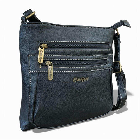Cotton Road Sling Bag: BLACK PU Leather Bag