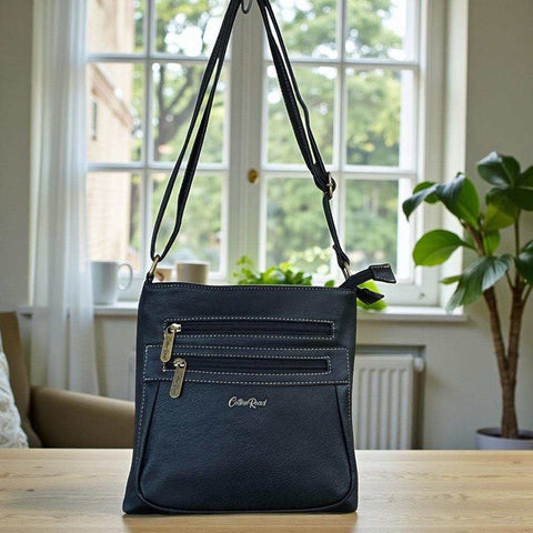Cotton Road Sling Bag: BLACK PU Leather Bag