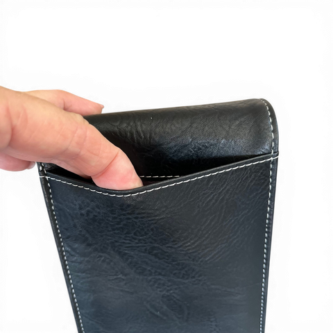 Cotton Road Sling Bag: BLACK PU Leather Mini Cellphone Sling
