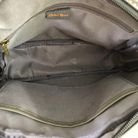 Cotton Road Sling Bag: BLACK PU Leather Sling Bag