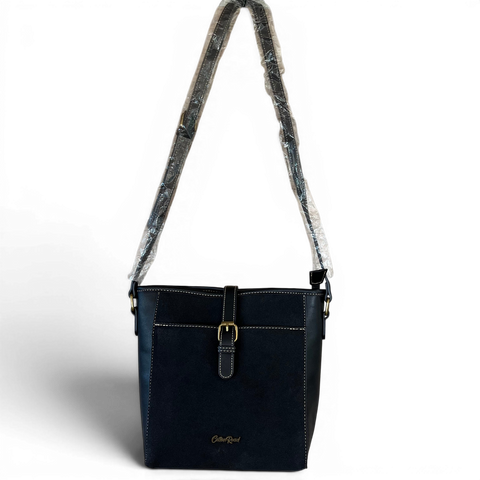 Cotton Road Sling Bag: BLACK PU Leather with Matching Hearts Wallet