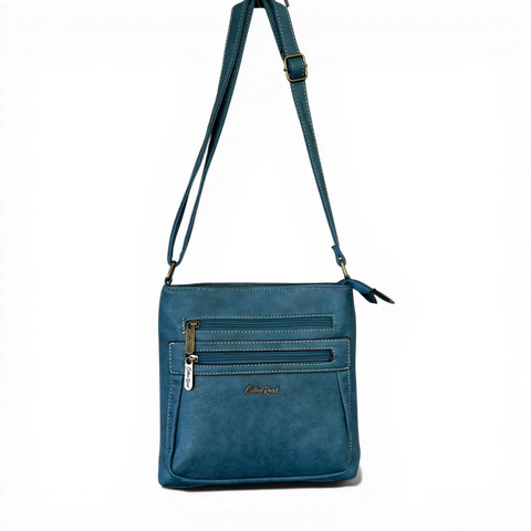 Cotton Road Sling Bag: BLUE/TEAL PU Leather Bag