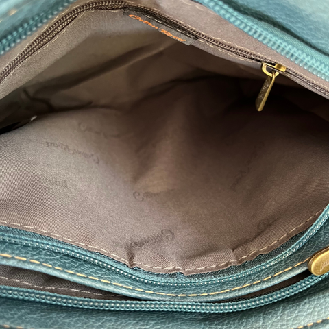 Cotton Road Sling Bag: BLUE/TEAL PU Leather Bag