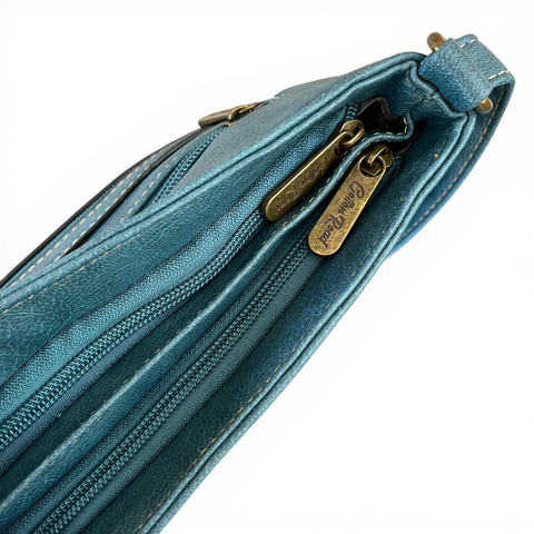 Cotton Road Sling Bag: BLUE/TEAL PU Leather Bag
