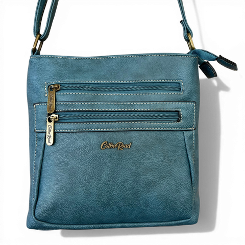 Cotton Road Sling Bag: BLUE/TEAL PU Leather Bag
