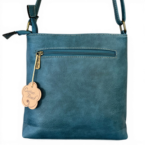 Cotton Road Sling Bag: BLUE/TEAL PU Leather Bag