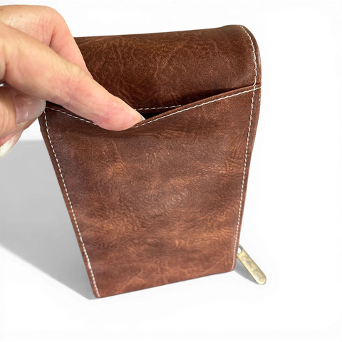 Cotton Road Sling Bag: BROWN PU Leather Cellphone Mini Sling