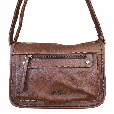 Cotton Road Sling Bag: BROWN PU Leather Crossbody Bag for Everyday Use