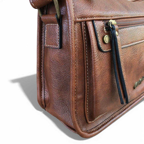 Cotton Road Sling Bag: BROWN PU Leather Crossbody Bag for Everyday Use
