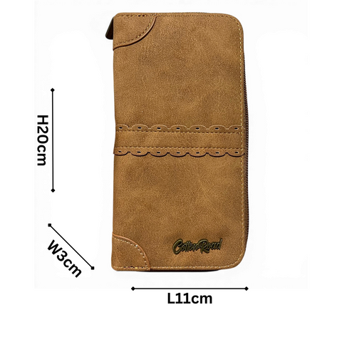 Cotton Road Sling Bag: BROWN PU Leather Crossbody with Matching Wallet