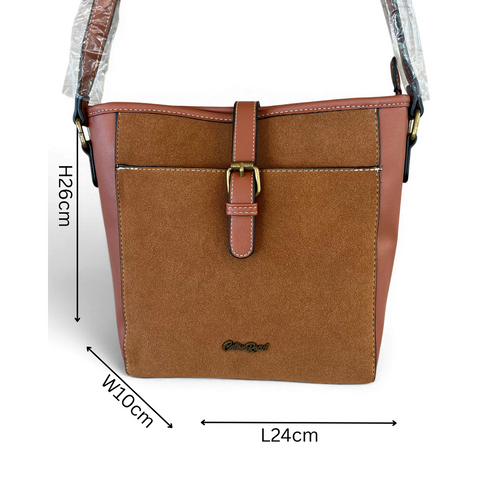 Cotton Road Sling Bag: BROWN PU Leather Crossbody with Matching Wallet