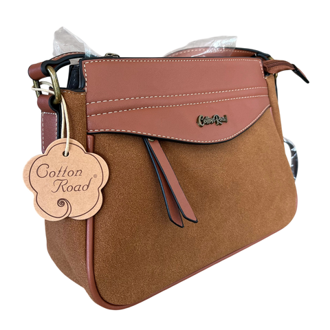 Cotton Road Sling Bag: BROWN PU Leather Crossbody with Matching Wallet