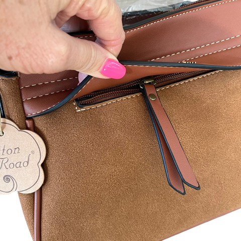 Cotton Road Sling Bag: BROWN PU Leather Crossbody with Matching Wallet