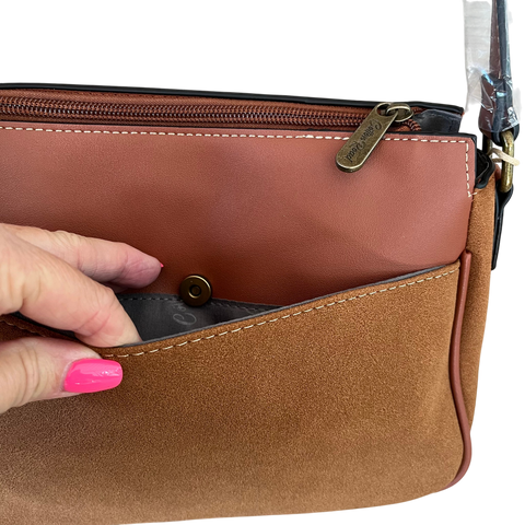 Cotton Road Sling Bag: BROWN PU Leather Crossbody with Matching Wallet