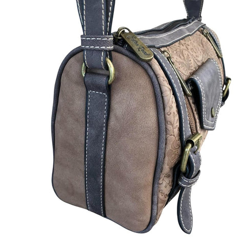 Cotton Road Sling Bag: BROWN PU Leather with BRANDED Strap
