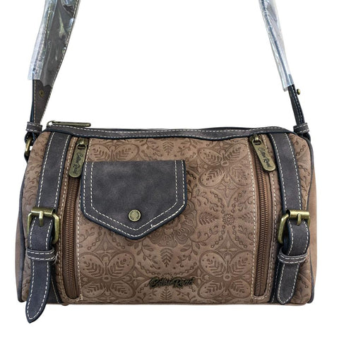 Cotton Road Sling Bag: BROWN PU Leather with BRANDED Strap