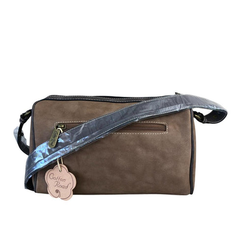 Cotton Road Sling Bag: BROWN PU Leather with BRANDED Strap