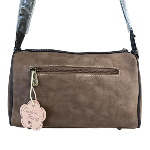Cotton Road Sling Bag: BROWN PU Leather with BRANDED Strap